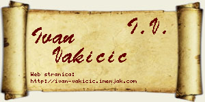 Ivan Vakičić vizit kartica